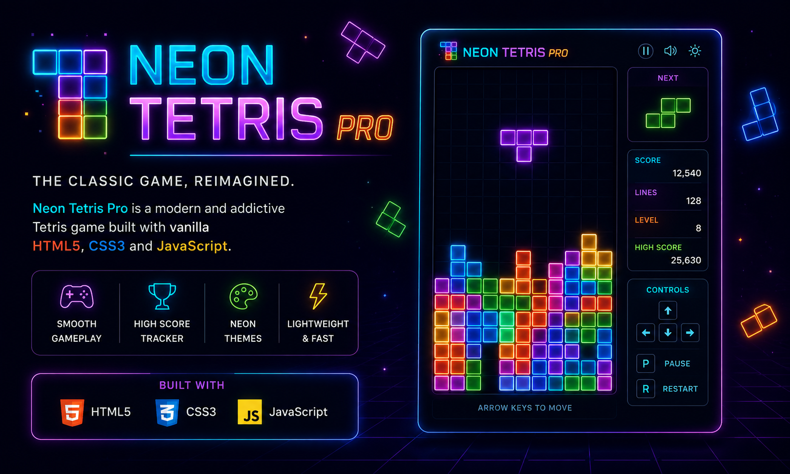 Neon Tetris Pro